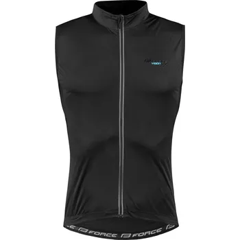 Cyklistická bunda vesta FORCE VISION neprofuk, černá XXL