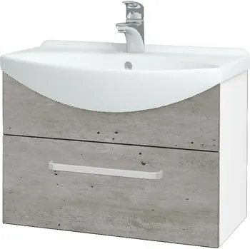 Koupelnový nábytek Dřevojas Koupelnová skříňka TAKE IT SZZ 65 - N01 Bílá lesk / Úchytka T01 / D01 Beton