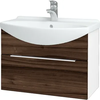 Koupelnový nábytek Dřevojas Koupelnová skříňka TAKE IT SZZ 65 - N01 Bílá lesk / Úchytka T05 / D06 Ořech