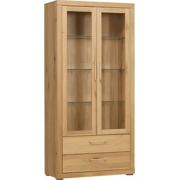 Policová skříň Vitrína z masivu - Divoký dub masiv Berlin BERLIN-V02-2