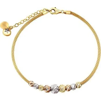 Náramek Luxusní zlatý náramek dámský Laddie s broušenými barevnými korálky - 2 mm LFG0001BGY