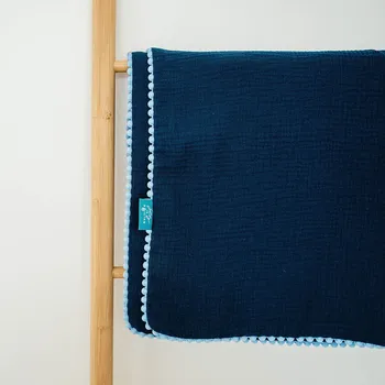 Dětská deka Lily is sailing Deka Mušelín - navy