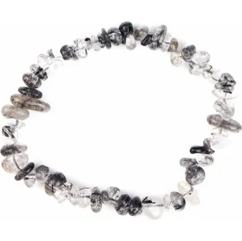 Náramek Kříšťál s turmalínem sekaný