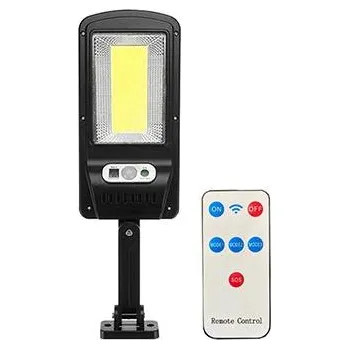 Zahradní dekorace Svítidlo venkovní solární SOLAR COB se solárním panelem, pohybovým a soumrakovým čidlem a dálkovým ovladačem (zdroj světla LED studená bílá, dálkové ovládání)