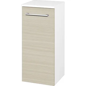 Koupelnový nábytek Dřevojas Nízká skříňka DOS SND 35 - N01 Bílá lesk / Úchytka T03 / D04 Dub / Pravé