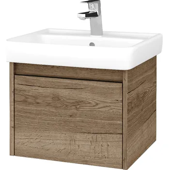 Koupelnový nábytek Dřevojas Koupelnová skříňka BONO SZZ 55 (umyvadlo Q) - D21 Tobacco / Úchytka T33 / D21 Tobacco