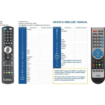 Dálkový ovladač General SAB Sky 4700HD - náhradní dálkový ovladač