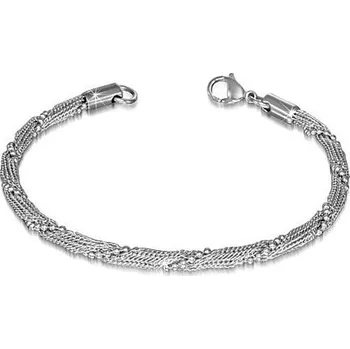 Náramek Ocelový náramek pletený obtočený kuličkovým řetízkem