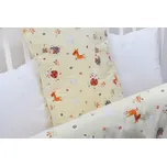 Dětské ložní povlečení krepové Stanex zvířátka žlutá (LS315), 135 x 90 + 40 x 60, Knoflíkové