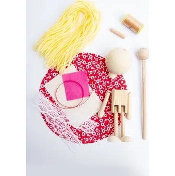 loutka Kreativní sada s látkami - holka