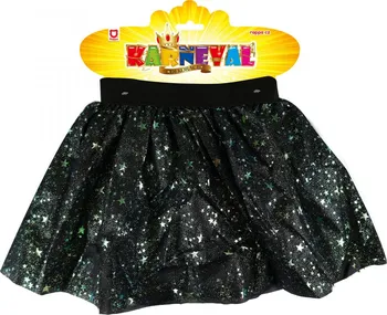 Karnevalový kostým Rappa Dětská čarodějnická tutu sukně černá s hvězdičkami 3-7 let