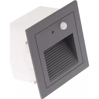 Nouzové osvětlení LED vestavné svítidlo PIR-LOPEN-G-IP65 šedé - Teplá bílá