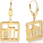 Lillian Vassago Visací zlaté náušnice čtverce na patent LLV22-GER065