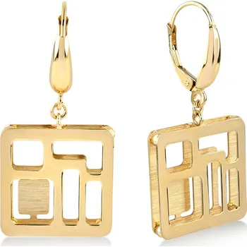 Náušnice Lillian Vassago Visací zlaté náušnice čtverce na patent LLV22-GER065