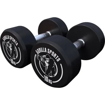 Gorilla Sports Kulaté jednoruční činky, gumové, 2 x 10 kg