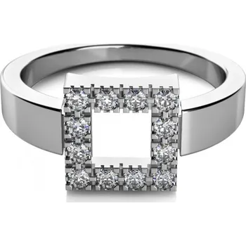 Šperk Couple, Minimalistický prsten Rea II z bílého zlata se zirkony, vel. 52, prům. 16.6 mm, 585-68-1-0272.1B00.0.52.001