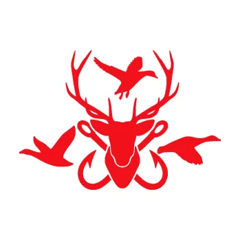 Samolepící dekorace SAMOLEPKA Myslivost 005 pravá (10 - červená) NA AUTO, NÁLEPKA, FÓLIE, POLEP, TUNING, VLASTNÍ TEXT, TISK, AUTOSAMOLEPKY.cz, POLEPY, OBRÁZEK, LOGO, SAMOLEPKY