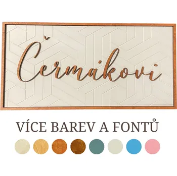 Domovní cedule WoodenPuzzle.cz Luxusní dřevěná jmenovka