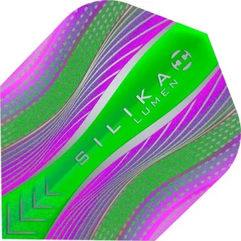 Příslušenství pro šipky Harrows Letky Silika Lumen No6 - Purple & Green F4139