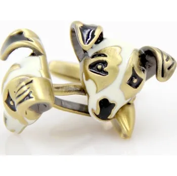 Manžetový knoflíček Manžetové knoflíčky pes teriér, Jack Russell, psí hlava