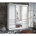 Šatní skříň HAITI 180 se zrcadlem bílá