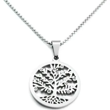 Náhrdelník Dámský náhrdelník 2,5 cm strom života se zirkony z chirurgické oceli S113225090