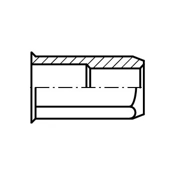Nýt PROFISTYL Nýtovací matice mikro zapuštěná hlava částečně šestihranné tělo nerez A2 Varianta: Matice nýtovací Mikro zapuštěná hlava částečně 6HR tělo nerez A2 M4 (0,5-2,0)