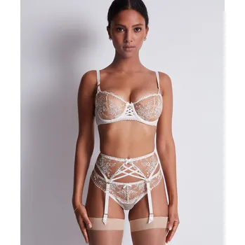 Souprava dámského spodního prádla Podvazky AUBADE (ID50-11), Barva tělová, Velikost S