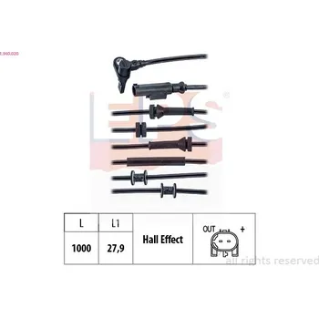 Přislušenství brzdového systému Snímač, počet otáček kol EPS 1.960.020