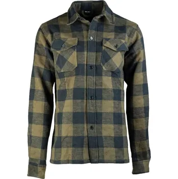 Pánská košile Košile DŘEVORUBECKÁ na knoflíky ZELENOČERNÁ M - Není skladem