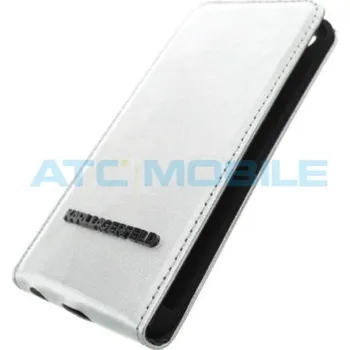 Pouzdro na mobilní telefon iPhone 5/5S, SE pouzdro Karl Lagerfeld Vinyl - otevírací stříbrné a zpět 4 Kč s ATC Clubem