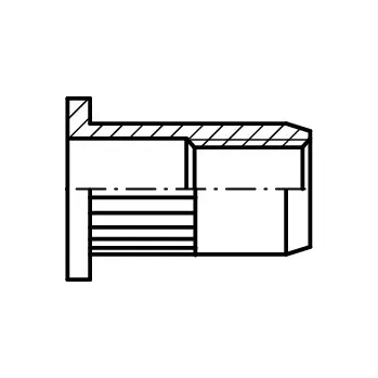 Nýt PROFISTYL Nýtovací matice plochá hlava rýhované tělo zinek bílý slepá Varianta: Matice nýtovací plochá hlava rýhované tělo ZnB M6 (3,0-5,0) slepá