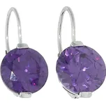 Goldstore Stříbrné náušnice kulatý synt. ametyst Varianta: stříbrné náušnice