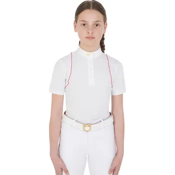 EQUESTRO Triko závodní Polo Equestro, dětské, white/fuchsia 8 let