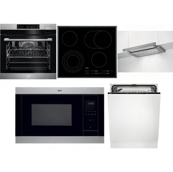 Set domácích spotřebičů AEG BSK792380M + AEG Mastery DirectTouch HK654070FB + AEG DPE5660M + AEG Mastery MSB2547D-M + AEG FSK73607Z