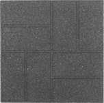 Šedá gumová terasová dlažba FLOMA Cobblestone - délka 40,5 cm, šířka 40,5 cm, výška 1,5 cm - 80100024
