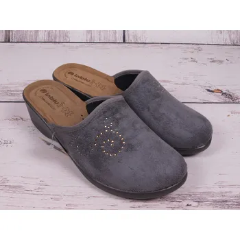 Dámské pantofle Pantofle papuče bačkory Inblu DE13-025 šedé s koženou stélkou velikost: 37