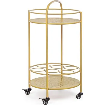 Zahradní stůl BIZZOTTO Zahradní pojízdný stolek BURTON žlutý 0802889