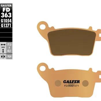 Brzdová destička GALFER brzdové destičky KH436 sintrované barva zlatá STREET zadní (GALFER brzdové destičky KH436 sintrované barva zlatá STREET zadní)
