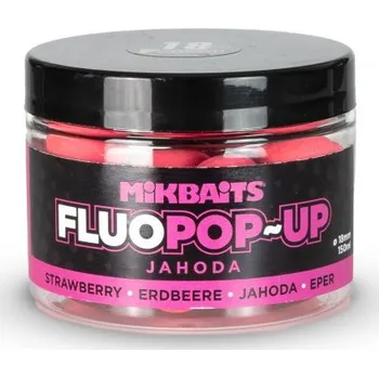 Nástraha Mikbaits Plovoucí Fluo Boilie - Jahoda - 10mm/150ml