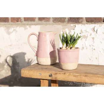 Obal na květináč Růžovo-béžový keramický obal na květináč Pinae XS - Ø 11*10 cm