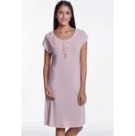 Luisa Moretti Dámská noční bambusová košilka CARMEN, Růžová, V dárkovém boxu, Bambusové vlákno 100%, Krátký rukáv - vel. S