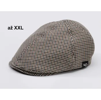 Čepice Bekovka Mellor Glamis - krémovo, černo hnědé káro 28622 (až XXL) XXL (obvod 64 cm)
