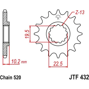 Motodíl JT řetězové kolo přední 435 11 SUZUKI RM 250 87-12 (43511JT) (řetěz 520) (JT řetězové kolo přední 435 11 SUZUKI RM 250 87-12 (43511JT) (řetěz 520))