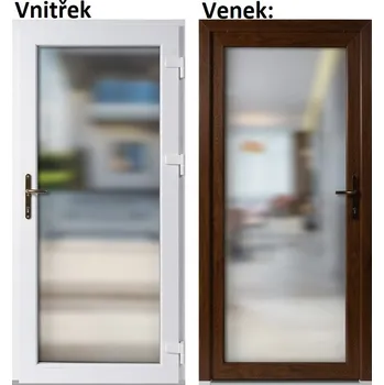 Vchodové dveře Vchodové dveře plastové Soft 3/3 sklo Krizet zlatý dub/bílá 80x198 cm, pravé