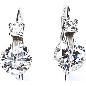 Náušnice Stříbrné náušnice čiré zirkony - NK1289 (Stříbrné náušnice se zirkony 7,5 mm)