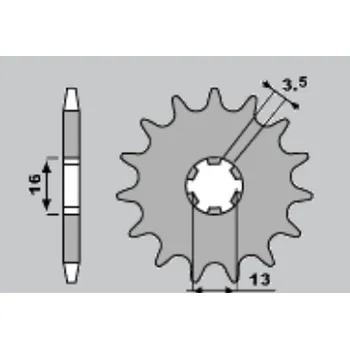 Řetězová sada pro motocykl CHT řetězové kolo přední 415 11 SUZUKI TS 50, YAMAHA DT50 MX/RD50MX (562-12) (CHT řetězové kolo přední 415 11 SUZUKI TS 50, YAMAHA DT50 MX/RD50MX (562-12))
