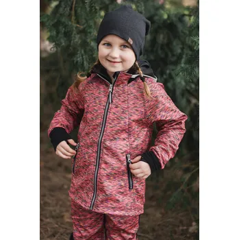 Chlapecká bunda růžová melírovaná softshellová bunda