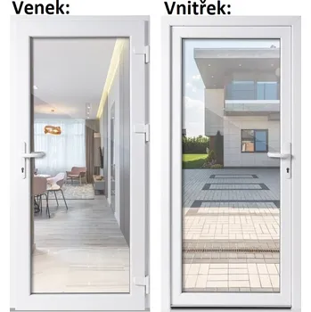 Vchodové dveře Levné vchodové dveře plastové Soft WDS 3/3 sklo Čiré bílé 88x198 cm, pravé, otevírání VEN