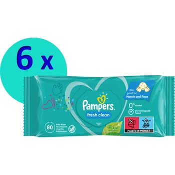 Dětský vlhčený ubrousek Pampers Fresh clean - 6 x 80 ks